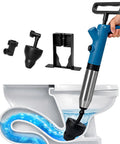 Heavy Duty Air Toilet Plunger And Drain Auger Featuring A Smart Real Time Pressure Gauge For Nailing Sticky Blockages Fast And Slashing Your Weekly Plumbing Costs Today, showing tools for unclogging sinks.