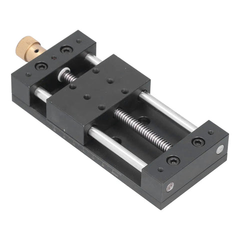 Beefy Aluminum Linear Stage Slide Table Kit With Base for precise manual actuation and rock-solid high-accuracy linear rail system