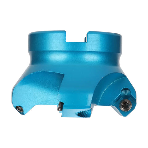 CNC lathe face mill, blue aluminum alloy milling cutter with four flutes