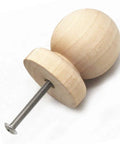 Single knob from 10 Pack Unfinished Wood Ball Knobs With Base For Drawers And Cabinets, DIY Ready To Stain Or Paint, 1 3/8 Inch Diameter