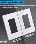 Comparison of 20 Pack Dope Matte Snow White USWP6 One Gang Screwless Wall Plate matte vs gloss finish