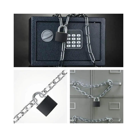 Vinyl Covered Aluminum Padlock Set With Key Eight Pack One 9 16 Inch Wide Body Same Key System Outdoor Security Locks on safe and cabinets