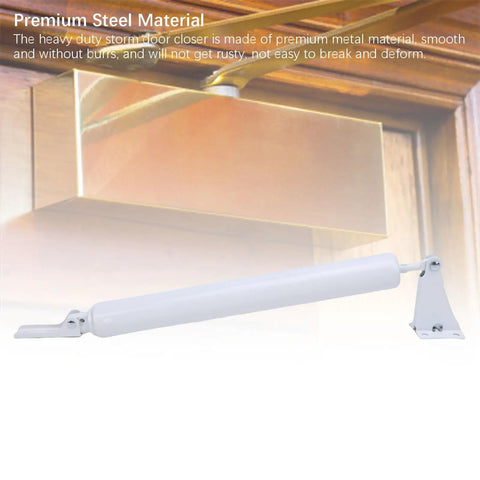 Heavy Duty Pneumatic Door Closer with Soft Close Cushioned Speed and 90 Degree Hold for Wood or Metal Swing Doors Steel Construction