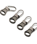 Tiny Zipper Pulls Set For Clothes And Bags, Detachable Replacement Tabs For Small Hole Zippers, 4 Pack In Gunblack