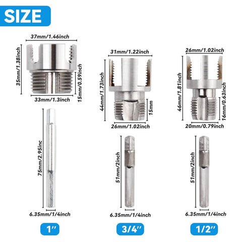Dual Function PVC Pipe Threader Set For Internal And External Threads, Fits One Half Inch, Three Quarter Inch, And One Inch Pipes