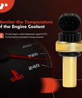Front view: Engine coolant temperature sensor, A-Premium, 2-pin, yellow housing with black connector