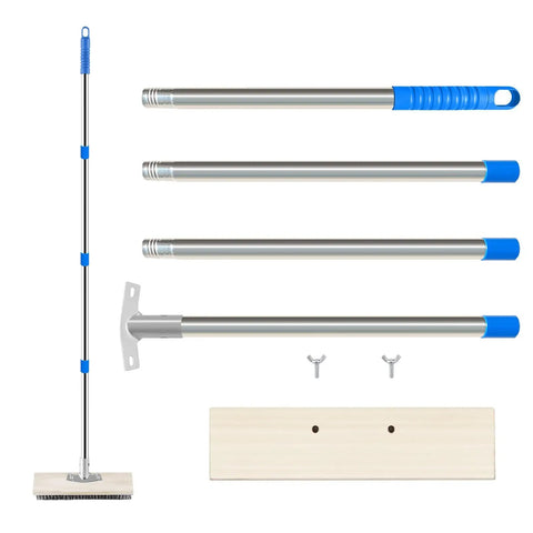 Stainless Steel Wire Scrub Brush With A 62 Inch Long Handle For Heavy Duty Cleaning Of Decks Concrete Patios Gardens And Garages Stiff Metal Bristles For Moss Removal Outdoor Surfaces Durable Rust Resistant Broom Tool