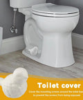 Slick White Ceramic Bird Toilet Bolt Covers Hiding Exposed Flange Nuts Zero Stress Install beside a white toilet.