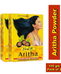 Aritha Powder Pack Of Two 100gm Each Natural Hair Cleanser Reetha Powder For Gentle Cleansing And Shine Boost For Healthy Hair Made In India For All Hair Types No Harsh Chemicals Great For Daily Use