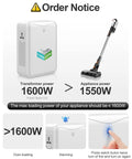 Plug In And Go No Fuss 2000W Noiseless Step Up Voltage Converter 110V To 220V showing power limits and button