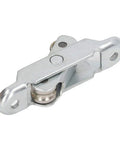 Heavy Duty Double Wheel Roller Pulleys For Sliding Doors And Windows 4 Pack Alloy Steel Replacement Track Rollers close-up of a silver pulley.