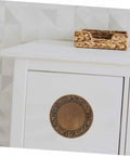 Dope Copper Zodiac Design Backplate For Wooden Boxes Antique Style With Chinese Classical Flair installed on white cabinet