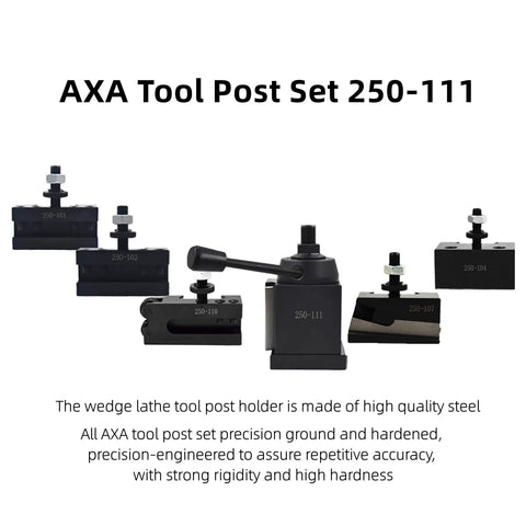 Top Shelf Wedge Style Quick Change Lathe Tool Post Set With Six Heavy Duty Holders For 12 Inch Swing Diameter Lathes Precision Ground Steel Shop Floor Workhorse Built Tough And Ready To Roll