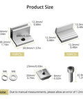Adjustable Solar Panel Mounting Brackets 30 To 50mm Kit With 10 Aluminum End Clamps And 10 M8 Screws Plus Wrench size details