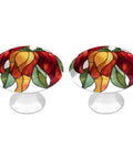 Stained Glass Bunch Of Chili Pepper Round Drawer Cabinet Knobs With Screws 2 Pcs Dresser Knob Pulls Decor