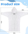 Clear 80 Pack Disposable Adult Rain Ponchos For Theme Parks And Outdoor Adventures Hooded Elastic Cuffs All In One Waterproof PVC And PE Rain Gear size chart
