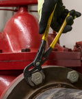 10 Inch Quick Adjust Tongue And Groove Pliers With Push Button Ratchet for fast positioning on red industrial valve