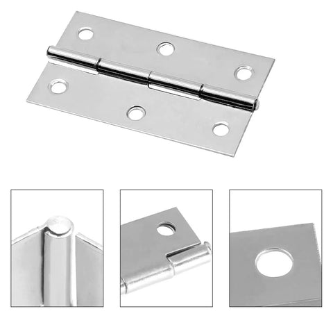 Beefy Stainless Steel Rotating Concealed Door Hinges Kit 6 Pcs Cabinet Butt Folding Hinge Set detailed view with mounting holes.