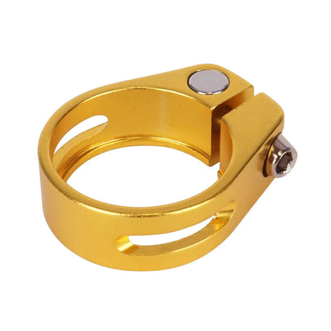 Heavy Duty Aluminum Alloy Seatpost Clamp For Mountain, Road And Casual Bikes, Fits 31.8mm And 34.9mm Seatposts, Gold Finish