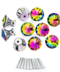 10 Pack Diamond Crystal Glass Drawer Knobs 30mm Snazzy Colorful Cabinet Pulls With Screws For Kitchen Bathroom Dresser Wardrobe DIY Modern Glass Hardware For Cabinets Cupboards And Furniture, multicolor