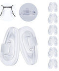 Replacement Silicone Nose Pads For Oakley Sunglasses Socket 5.0 And 5.5 6 Pack, clear pads with installation view and close-up