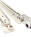 Heavy Duty Metal Drawer Slides Built Tough For Furniture 25 To 50 Centimeters Full Extension Glide Rollers Hold Up To 40 Kg White metal tracks with smooth glide rollers.