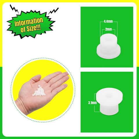 Self Lubricating Flanged Sleeve Bearings M2 Bore 4.4mm OD 3.1mm Length Nylon Oilless Bushings Kit 30 Pack White For Shaft Applications, size chart