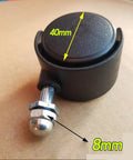 LICHIFIT replacement heater caster wheel, black plastic, 40mm diameter with 8mm stem for Gree/Pioneer/Midea oil heaters.