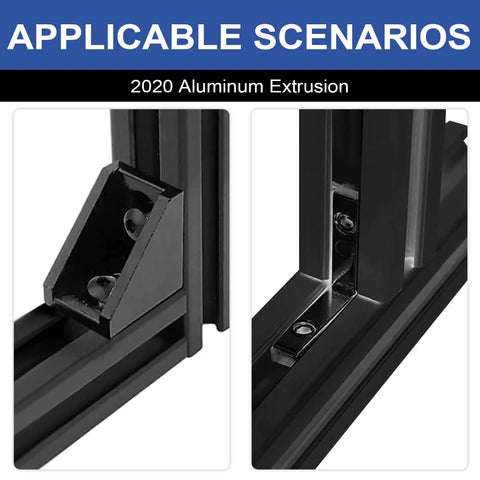 8 Pack Dope 2020 Aluminum Extrusion V Slot 500mm Black With Corner Bracket Kit for DIY 3D Printer Frame detail view