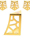 4 Pack Iron Furniture Legs for Couch Dresser Cabinet and Wardrobe Replacement Feet displayed in gold color