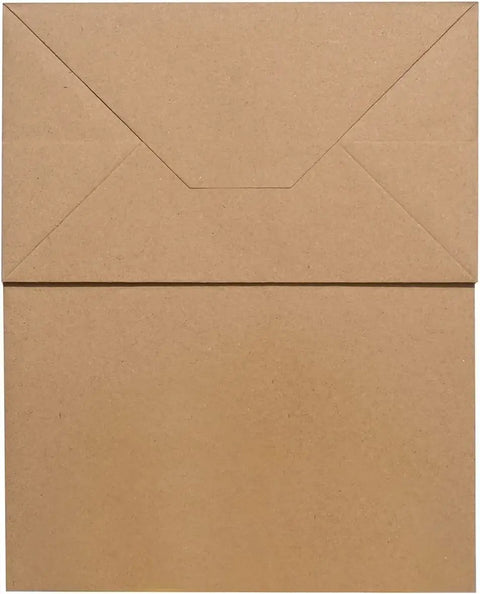 Flat view of brown paper bags with handles 97 pack durable and eco friendly gift bags for party favors goody bags or small gifts.