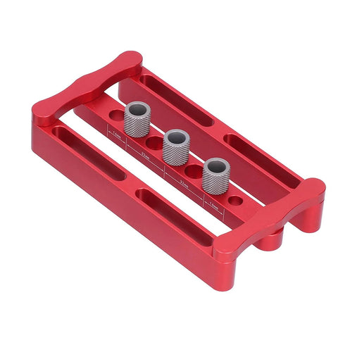 Adjustable Dowel Jig Kit With Precision Drill Bushing, anodized aluminum, with positioning pin locator, for furniture assembly