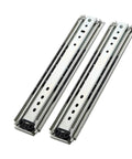 Heavy Duty Cabinet Flex 76mm Full Extension Drawer Slides With Ball Bearing Rails, chrome finish, for garage storage.