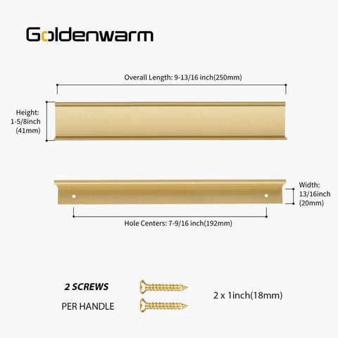 Matte Gold Cabinet Handles 7-1/2 Inch, 20 Pack Brushed Brass Drawer Pulls dimensions and screws included