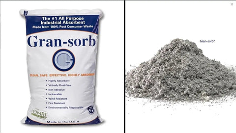 Real Deal High Capacity Universal Absorbent Granules For Grease Spills And Coolant Leaks, Heavy Duty Industrial Sorbent, No Stress Garage Shop Cleanup, 30 Lb Two Pack