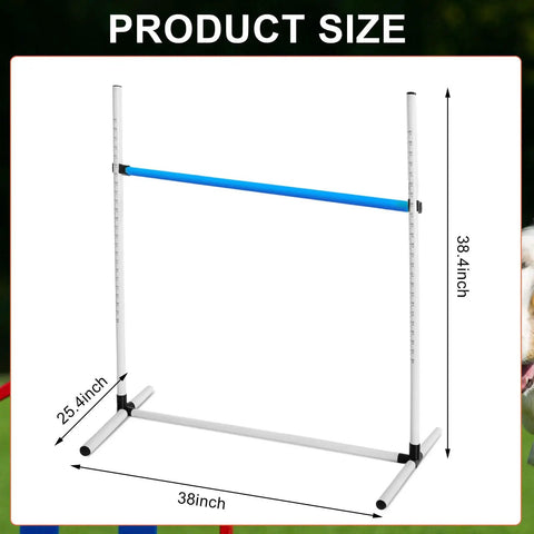 6 Piece Dog Agility Training Set With Adjustable Jumps And Hurdles Durable Plastic Equipment for training measurement view