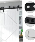 Heavy Duty Track Connecting Plates Set for Barn Doors and Indoor Sliding Doors, Carbon Steel Flat Mending Repair Plates, Black Metal Joint Brackets