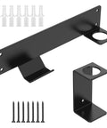 Wall Mount Floor Jack Stand Rack Organizer Heavy Duty Mount Brackets Hydraulic Jack Holder Garage Tool Organizer, black steel with screws