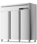 Solid Commercial Upright Freezer And Refrigerator Combo Fifty Four Cubic Feet Dual Zone Stainless Steel Three Door Reach In Cold Food Storage