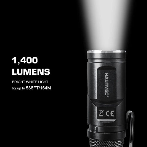 Rechargeable 1400 Lumen LED EDC Flashlight With 90 Degree Swivel Head Five Modes High Strobe SOS Low Mid Magnetic Base Pocket Size