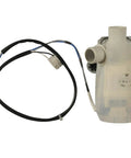 Genuine OEM Drain Pump For LG Washing Machines Ready To Swap In Replacement Pump Assembly showing wires and connectors.
