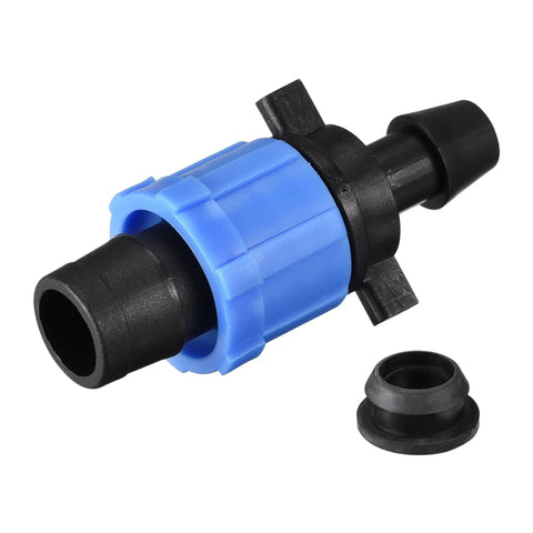 Drip Irrigation Barbed Locking Fittings With Washers For 16mm Drip Tape Tubing Sprinkler System Easy Install Durable PE Plastic