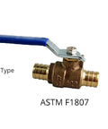 10 Pack Three Quarter Inch PEX Ball Valve Full Port Brass Shut Off Valve For PEX Tubing Plumbing Crimp Connection Durable Residential