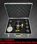 Pro Grade Hydraulic Nitrogen Accumulator Charging And Pressure Test Kit, 400 Bar 5800 PSI, in open case with fittings and gauge