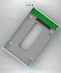 No Sweat Setup 2.5 Inch Aluminum SATA Hard Drive Enclosure with USB 3.0, showing internal layout and ports for HDD and SSD.