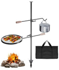 Swivel Campfire Grill Heavy Duty Fire Pit Grate 360 Degree Adjustable Steel Cooking Rack For Open Fire Portable Outdoor BBQ Campfire Grate with accessories