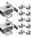 15pcs Stainless Steel Cabinet Door Catch Double Ball Catch For Long Lasting Durability And No Frills Quiet Secure Hold Silver Closet Latch Kit