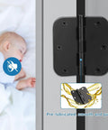Matte Black Door Hinges 3 Pack 3.5 Inch By 3.5 Inch Heavy Duty No Squeak Rust Proof Interior Hinge Set close-up with quiet operation