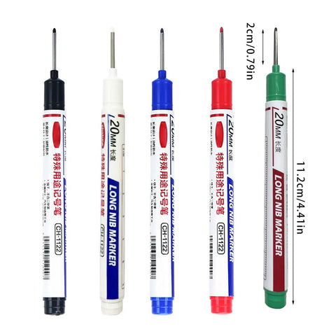 Five Rock Solid Permanent Markers Waterproof Oil Based Writing Markers For Industrial Labeling And Outdoor Signage, 11.2cm long.