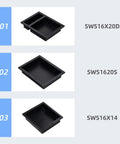Shower Niche Storage For Shampoo And Soap, 16 Inch Wide By 14 Inch High By 4 Inch Deep, waterproof, three models shown.